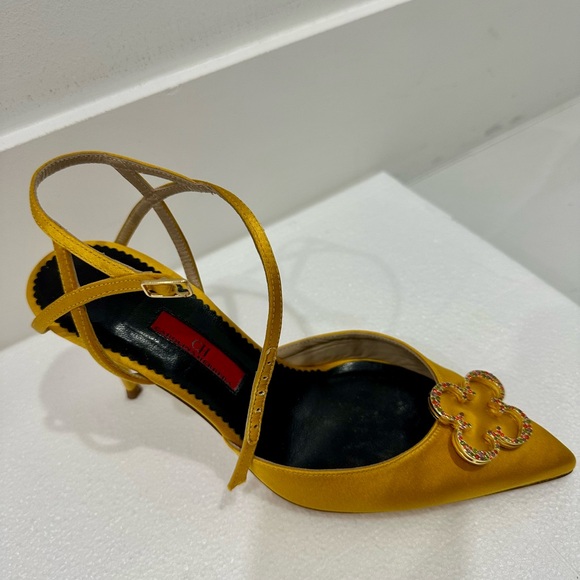 Carolina Herrera Shoes - Carolina Herrera Yellow Heels with Floral Detail